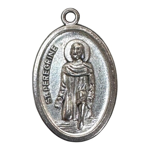Vtg St Peregrine Pray For Us Catholic Medal Healing Patron Saint Cancer Pendant - Picture 1 of 5